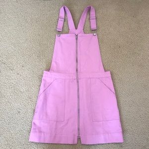 ASOS PASTEL PINK ZIPPED SKIRT OVERALLS